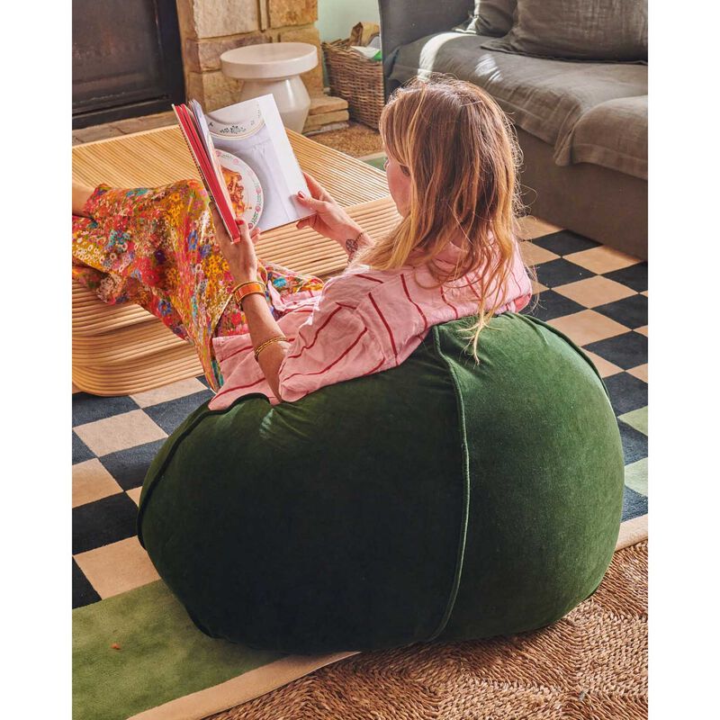 Kip&Co Kombu Green Velvet Beanbag image number 1